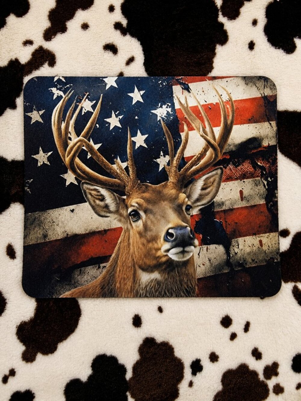 Deer American Flag Computer Mouse Pad